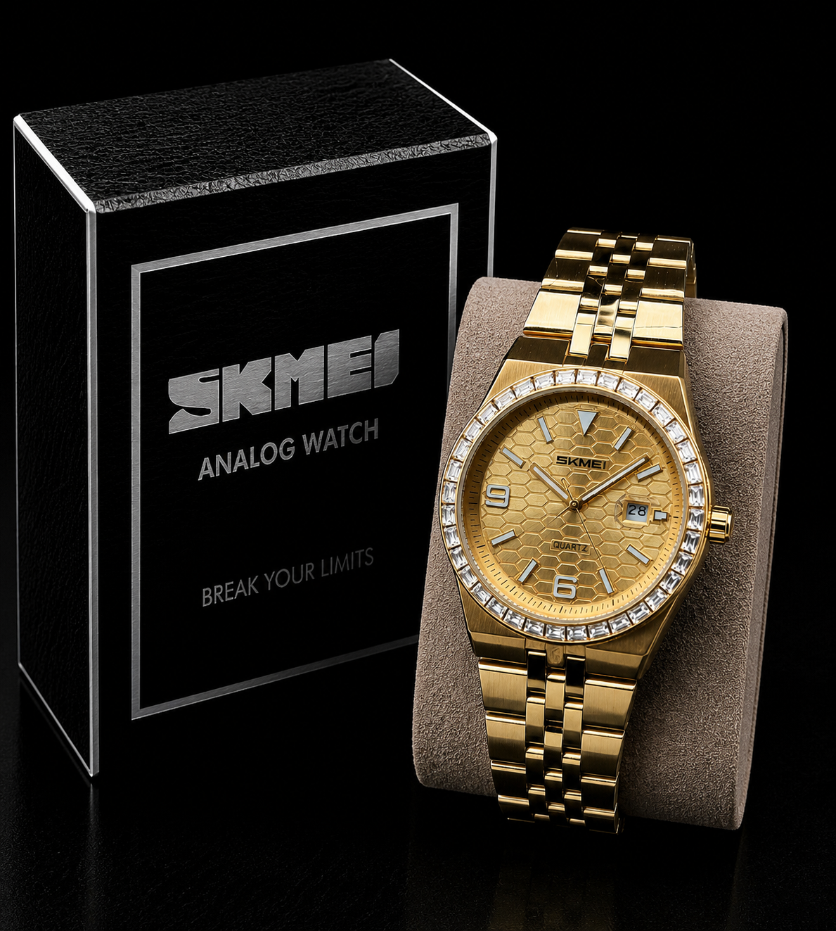 Skmei Stone Studded Analog Watch 2655
