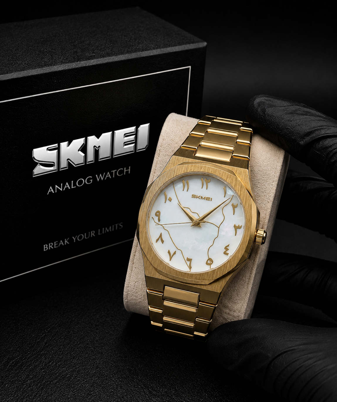 Skmei Marble Arabic Dial Analog Watch 9391