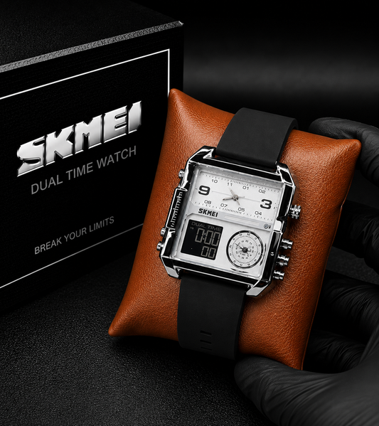 Skmei Triple Time Watch leather Belt 1584