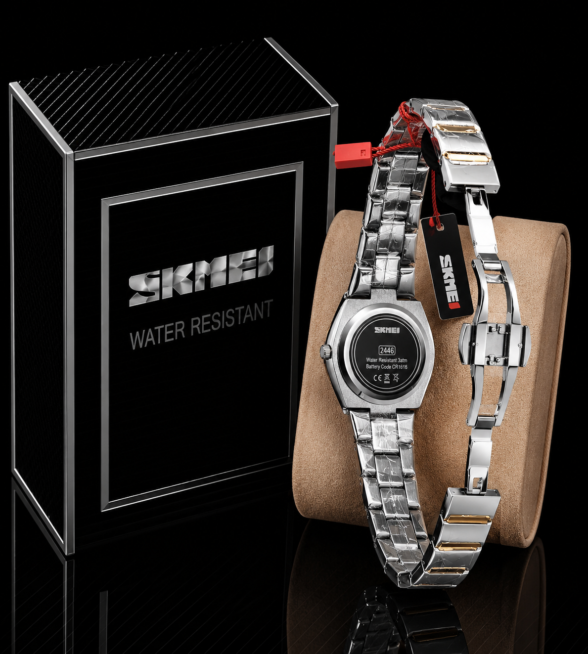 Skmei ladies Watch Stone Studded Digital Watch 2446