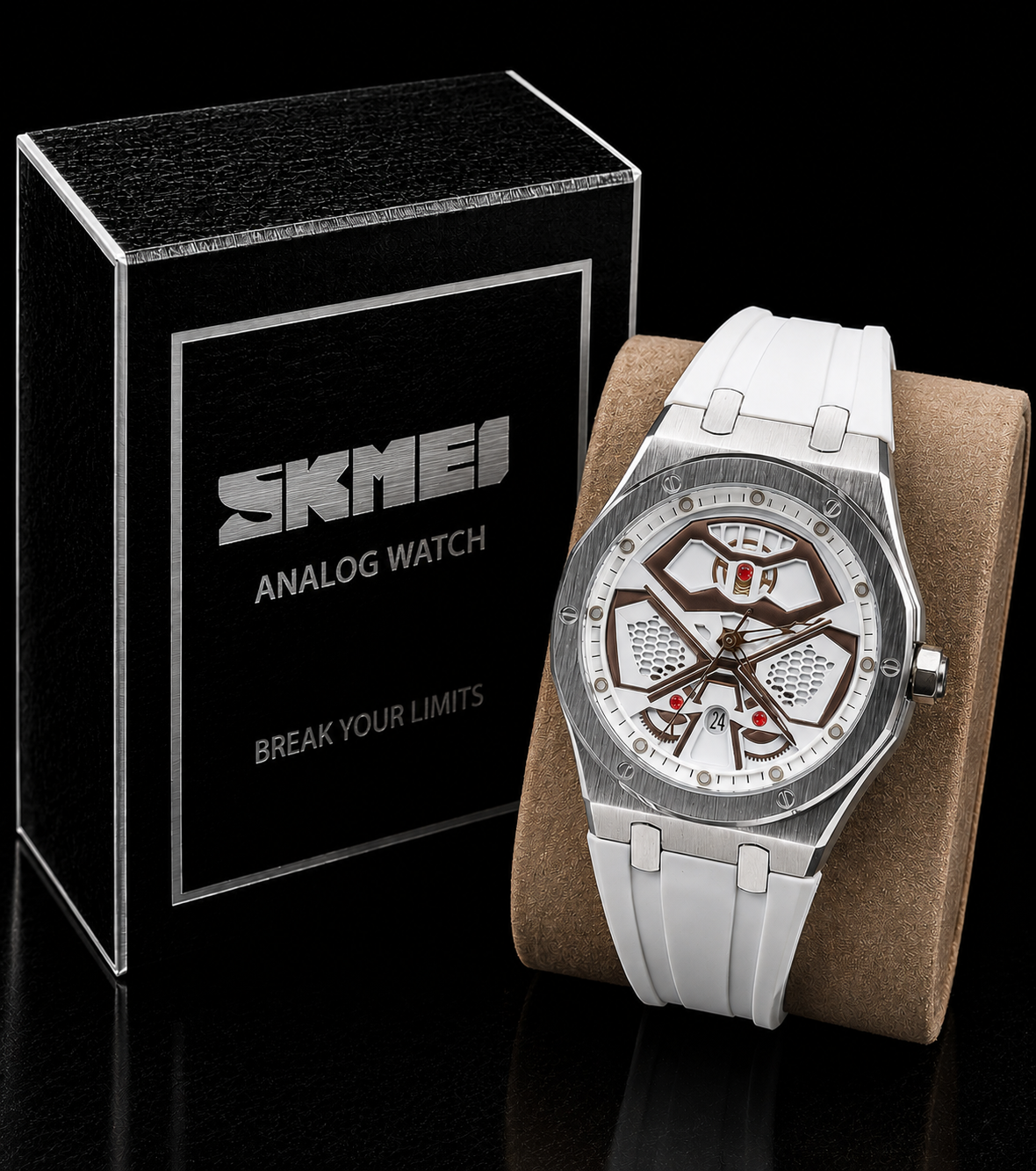 Skmei Skeleton dial Analog Watch 9362